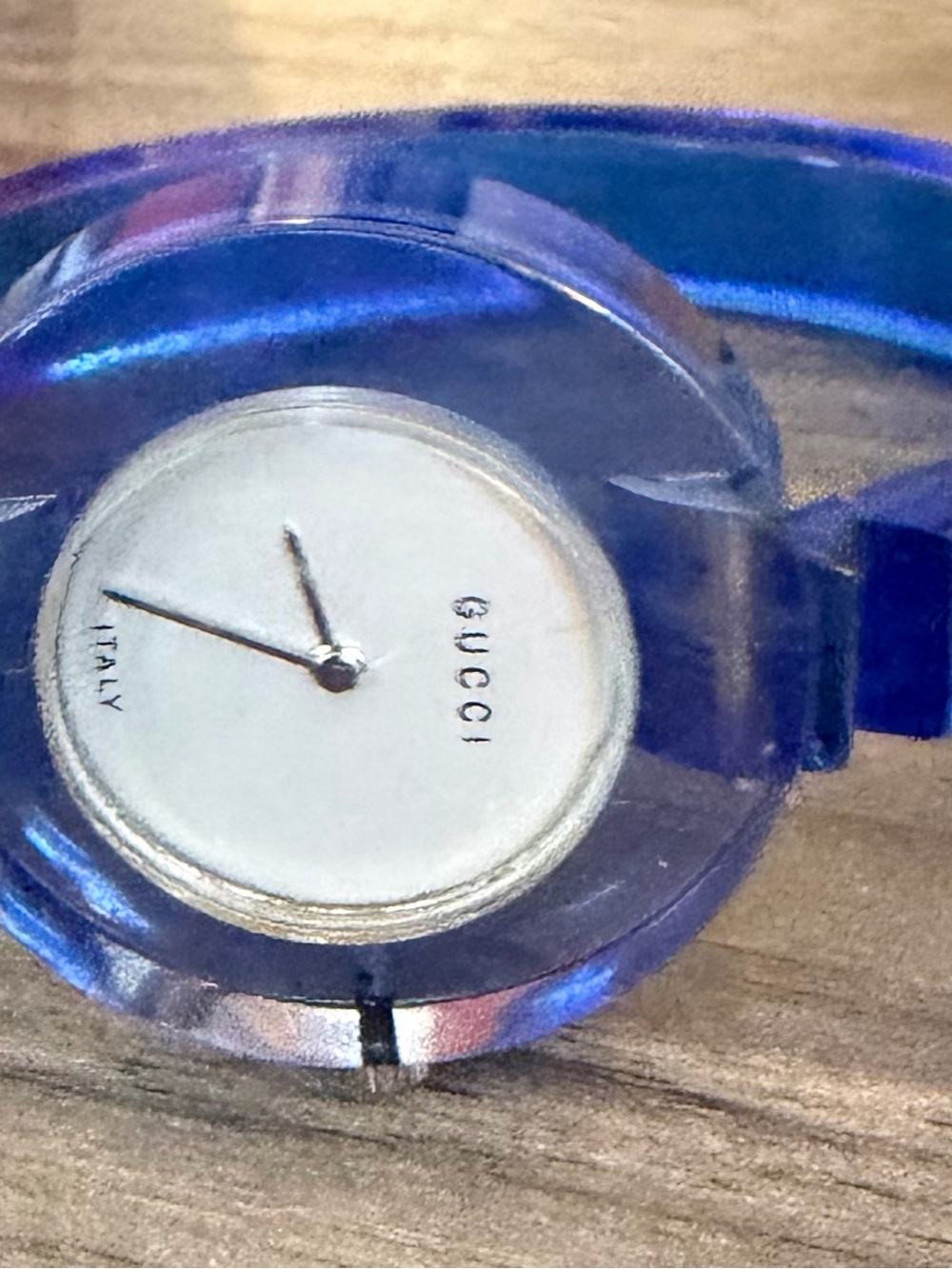 Gucci Blue Transparent Women's Watch with White Dial